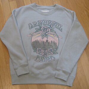 Abercrombie Kids "Grateful Dead" Graphic Fleece Sweatshirt Size 13/14 Mint Green